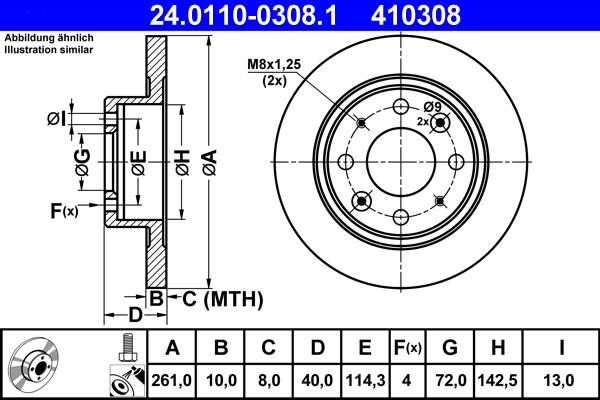 ATE 24.0110-0308.1 - Discofreno autozon.pro