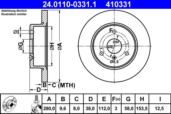 ATE 24.0110-0331.1 - Discofreno autozon.pro