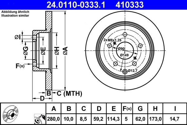 ATE 24.0110-0333.1 - Discofreno autozon.pro