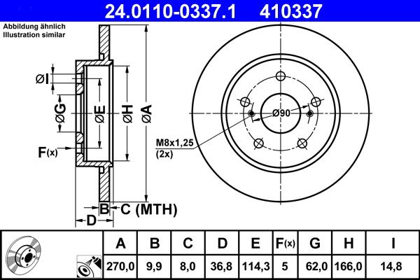 ATE 24.0110-0337.1 - Discofreno autozon.pro