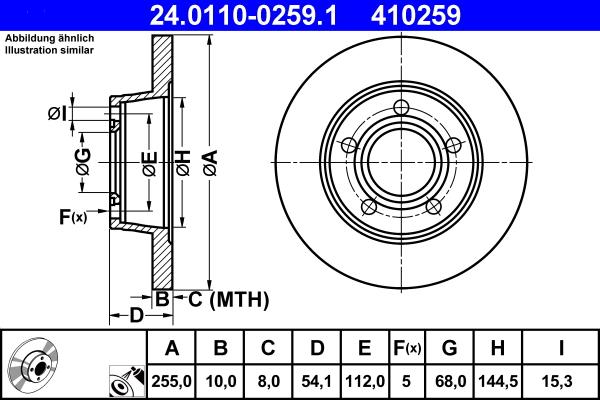 ATE 24.0110-0259.1 - Discofreno autozon.pro