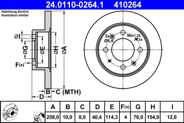 ATE 24.0110-0264.1 - Discofreno autozon.pro