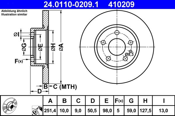 ATE 24.0110-0209.1 - Discofreno autozon.pro