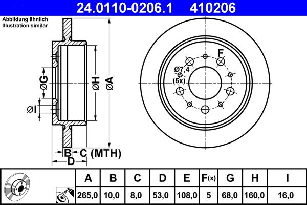 ATE 24.0110-0206.1 - Discofreno autozon.pro