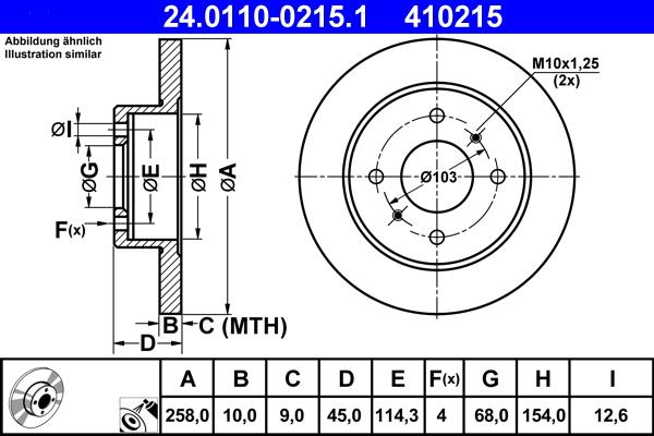 ATE 24.0110-0215.1 - Discofreno autozon.pro