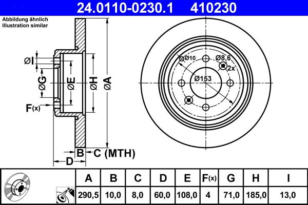 ATE 24.0110-0230.1 - Discofreno autozon.pro