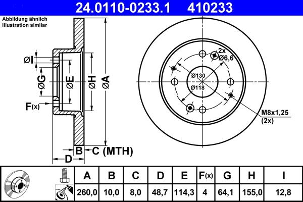 ATE 24.0110-0233.1 - Discofreno autozon.pro