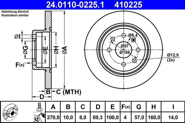 ATE 24.0110-0225.1 - Discofreno autozon.pro