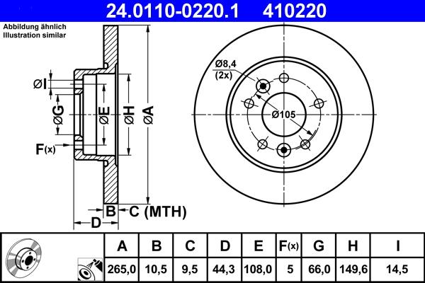 ATE 24.0110-0220.1 - Discofreno autozon.pro