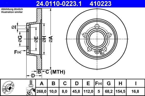 ATE 24.0110-0223.1 - Discofreno autozon.pro