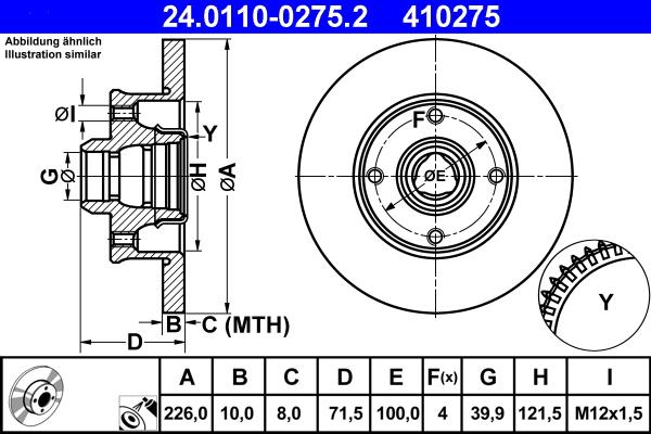 ATE 24.0110-0275.2 - Discofreno autozon.pro