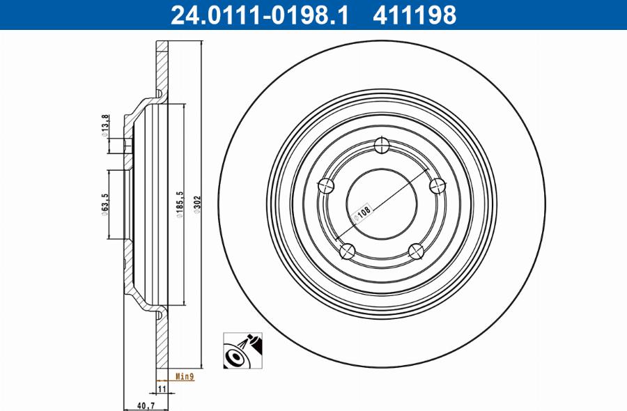 ATE 24.0111-0198.1 - Discofreno autozon.pro