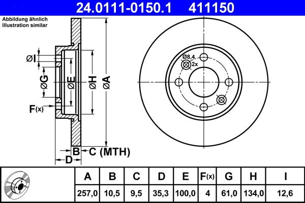 ATE 24.0111-0150.1 - Discofreno autozon.pro