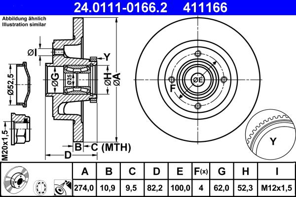 ATE 24.0111-0166.2 - Discofreno autozon.pro