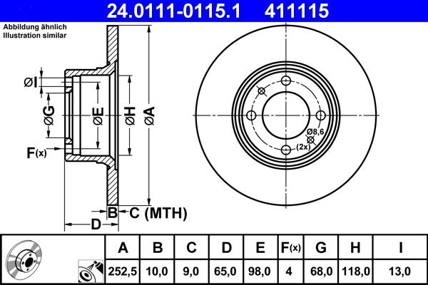 ATE 24.0111-0115.1 - Discofreno autozon.pro