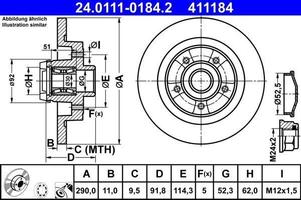 ATE 24.0111-0184.2 - Discofreno autozon.pro