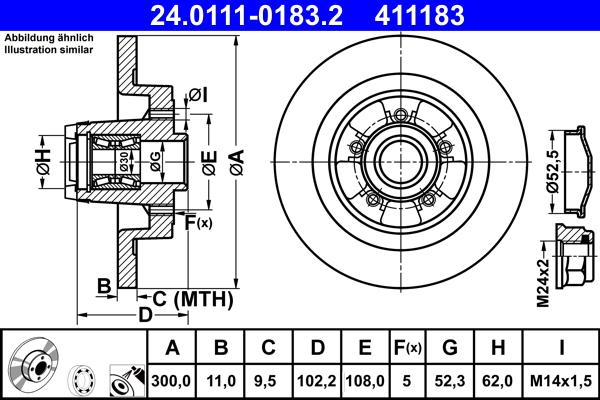 ATE 24.0111-0183.2 - Discofreno autozon.pro