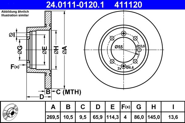 ATE 24.0111-0120.1 - Discofreno autozon.pro