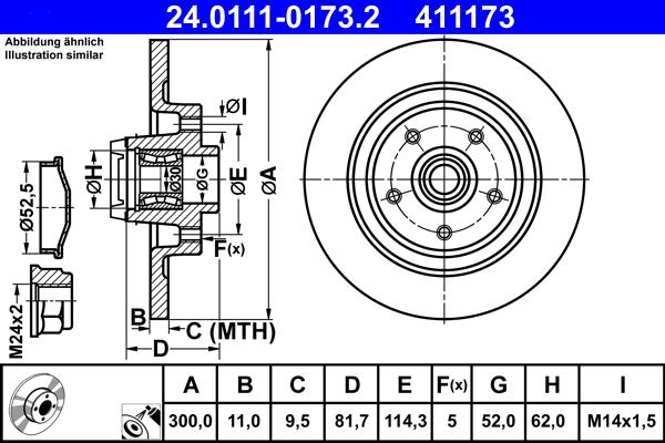 ATE 24.0111-0173.2 - Discofreno autozon.pro