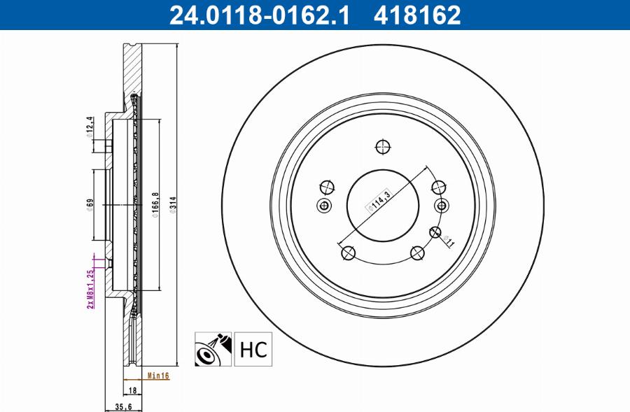 ATE 24.0118-0162.1 - Discofreno autozon.pro