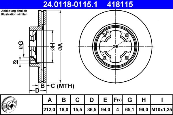 ATE 24.0118-0115.1 - Discofreno autozon.pro