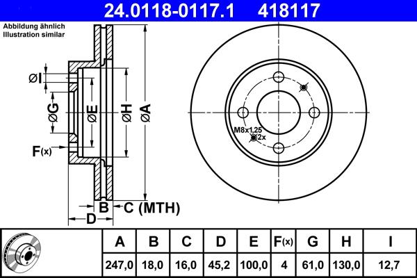 ATE 24.0118-0117.1 - Discofreno autozon.pro