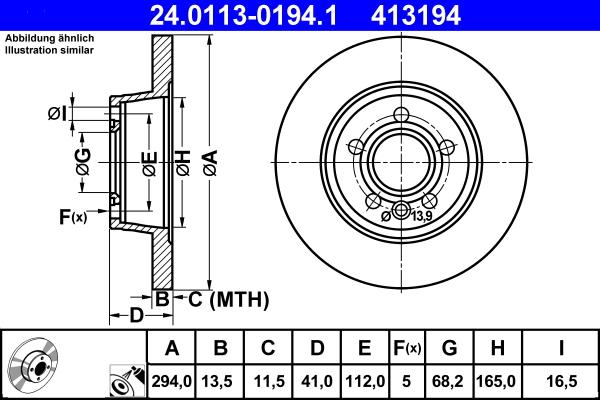 ATE 24.0113-0194.1 - Discofreno autozon.pro