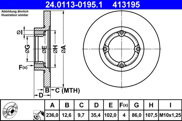 ATE 24.0113-0195.1 - Discofreno autozon.pro