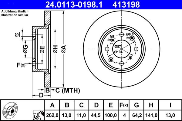 ATE 24.0113-0198.1 - Discofreno autozon.pro