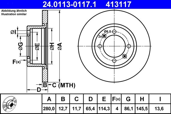 ATE 24.0113-0117.1 - Discofreno autozon.pro