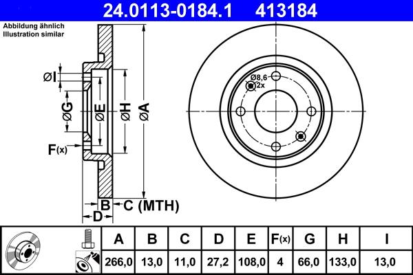 ATE 24.0113-0184.1 - Discofreno autozon.pro