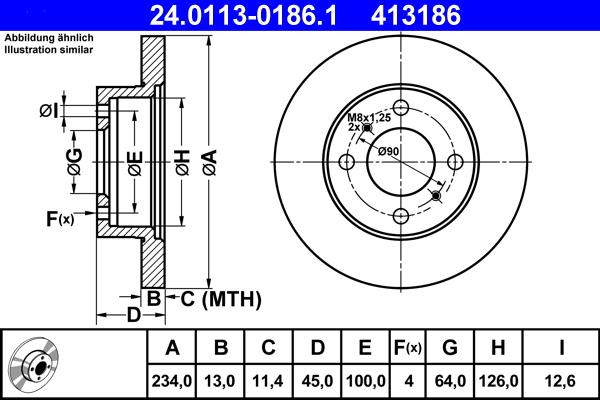 ATE 24.0113-0186.1 - Discofreno autozon.pro