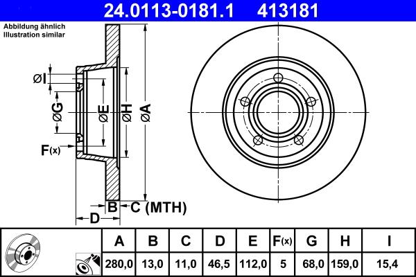 ATE 24.0113-0181.1 - Discofreno autozon.pro