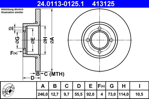 ATE 24.0113-0125.1 - Discofreno autozon.pro