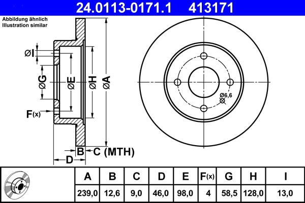 ATE 24.0113-0171.1 - Discofreno autozon.pro