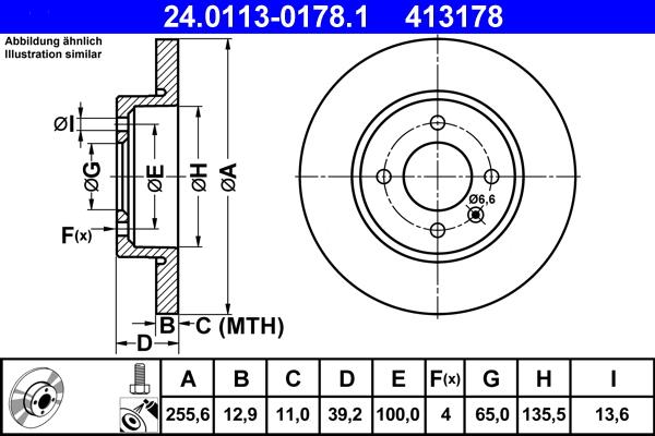 ATE 24.0113-0178.1 - Discofreno autozon.pro