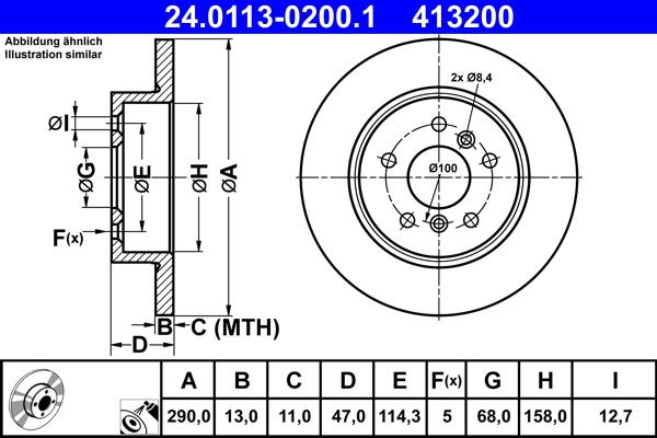 ATE 24.0113-0200.1 - Discofreno autozon.pro