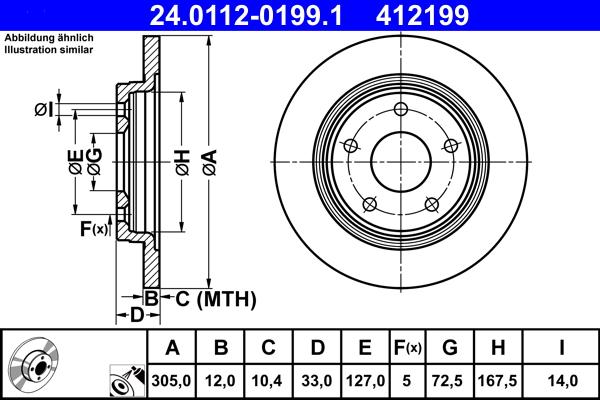 ATE 24.0112-0199.1 - Discofreno autozon.pro