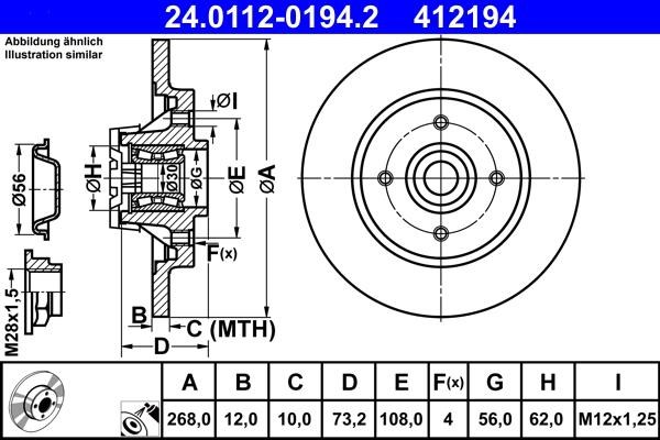 ATE 24.0112-0194.2 - Discofreno autozon.pro