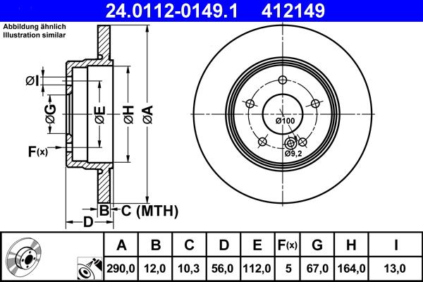 ATE 24.0112-0149.1 - Discofreno autozon.pro