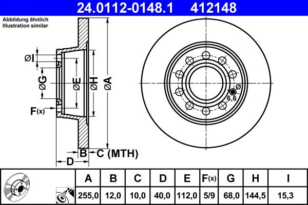 ATE 24.0112-0148.1 - Discofreno autozon.pro