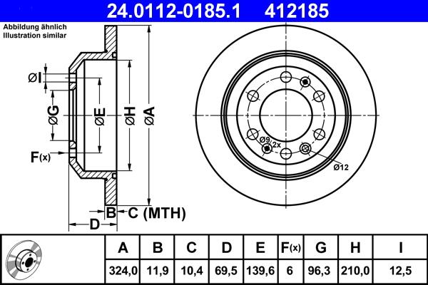 ATE 24.0112-0185.1 - Discofreno autozon.pro