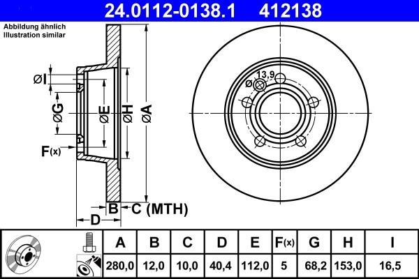 ATE 24.0112-0138.1 - Discofreno autozon.pro