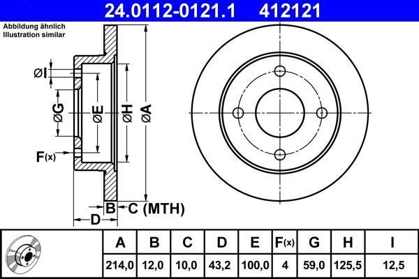 ATE 24.0112-0121.1 - Discofreno autozon.pro