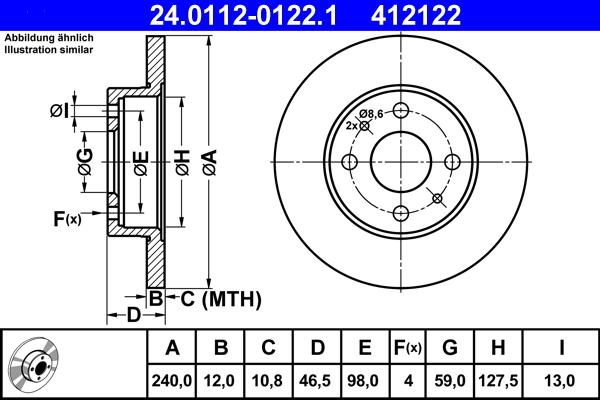 ATE 24.0112-0122.1 - Discofreno autozon.pro