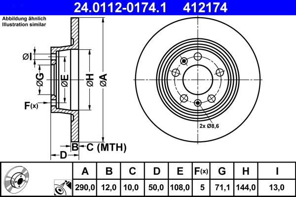 ATE 24.0112-0174.1 - Discofreno autozon.pro