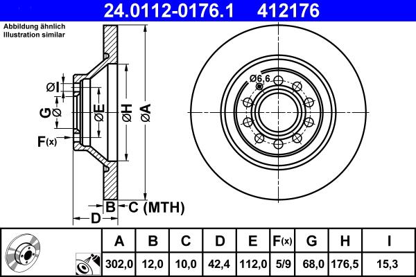 ATE 24.0112-0176.1 - Discofreno autozon.pro