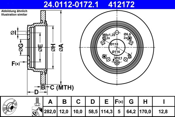 ATE 24.0112-0172.1 - Discofreno autozon.pro