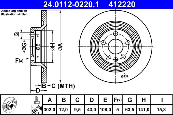 ATE 24.0112-0220.1 - Discofreno autozon.pro