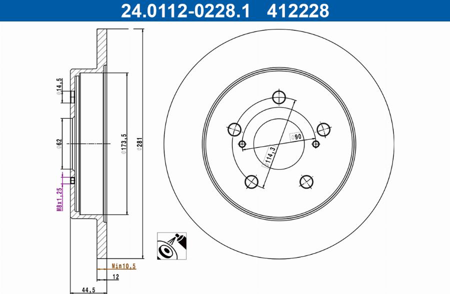 ATE 24.0112-0228.1 - Discofreno autozon.pro